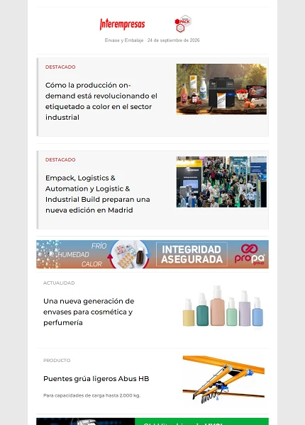 Newsletter Envase y Embalaje