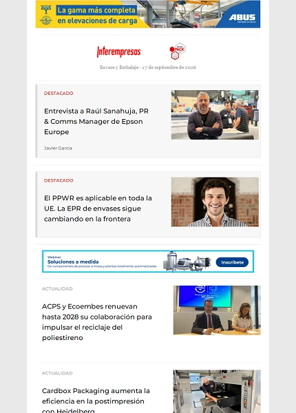 Newsletter Envase y Embalaje