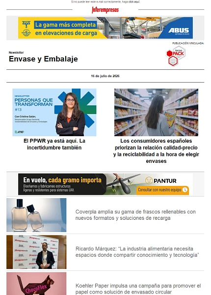 Newsletter Envase y Embalaje Newsletter Envase y Embalaje