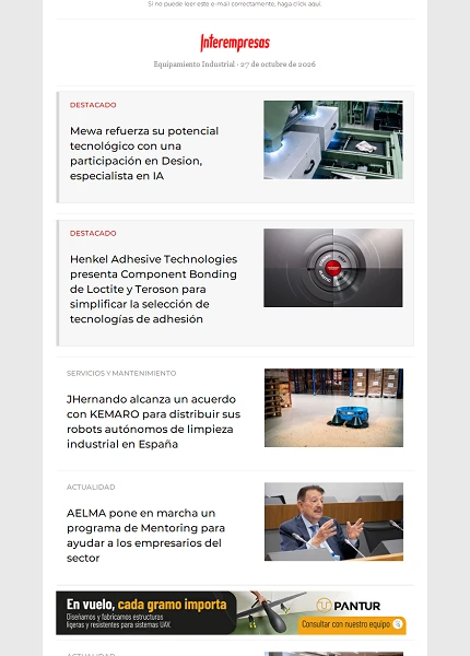 Newsletter Equipamiento industrial Newsletter Equipamiento industrial