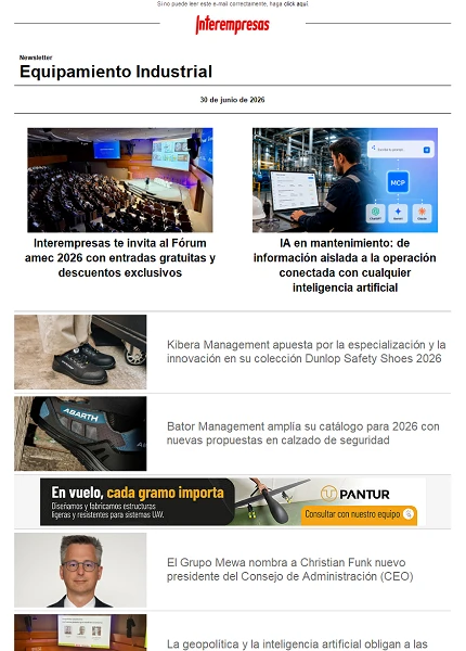 Newsletter Equipamiento industrial Newsletter Equipamiento industrial