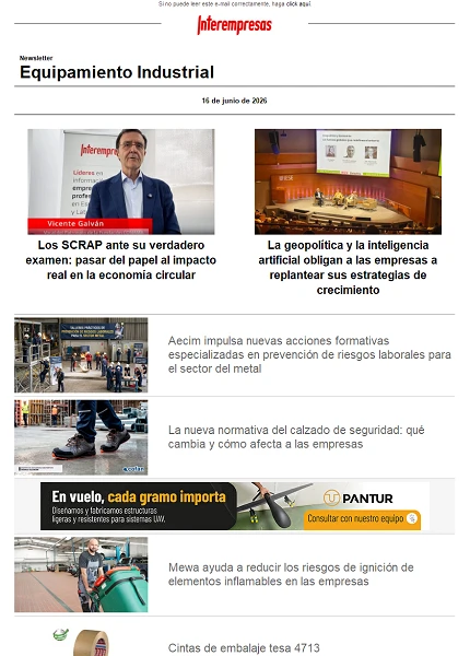Newsletter Equipamiento industrial Newsletter Equipamiento industrial