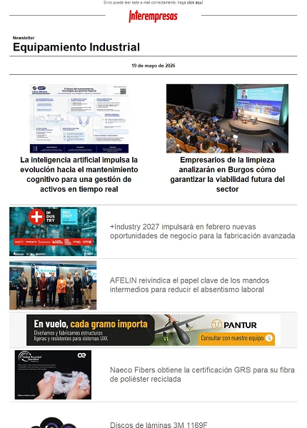 Newsletter Equipamiento industrial