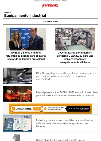 Newsletter Equipamiento industrial