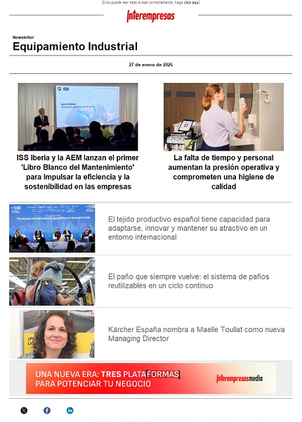 Newsletter Equipamiento industrial Newsletter Equipamiento industrial