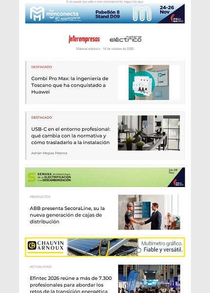 Newsletter Material eléctrico Newsletter Material eléctrico