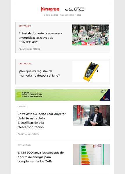 Newsletter Material eléctrico Newsletter Material eléctrico