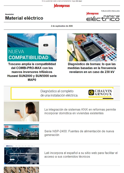 Newsletter Material eléctrico