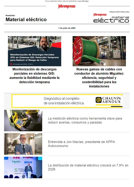 Newsletter Material eléctrico Newsletter Material eléctrico