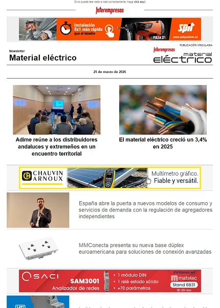 Newsletter Material eléctrico