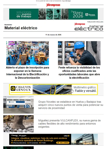 Newsletter Material eléctrico