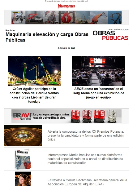 Newsletter Maquinaria elevación y carga Obras Públicas