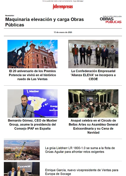 Newsletter Maquinaria elevación y carga Obras Públicas