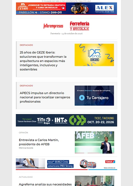 Newsletter Ferretería