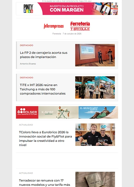 Newsletter Ferretería