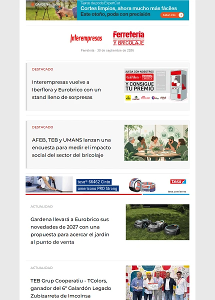 Newsletter Ferretería Newsletter Ferretería