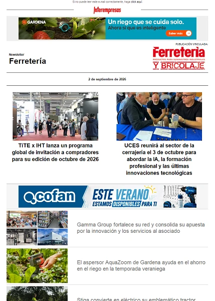 Newsletter Ferretería
