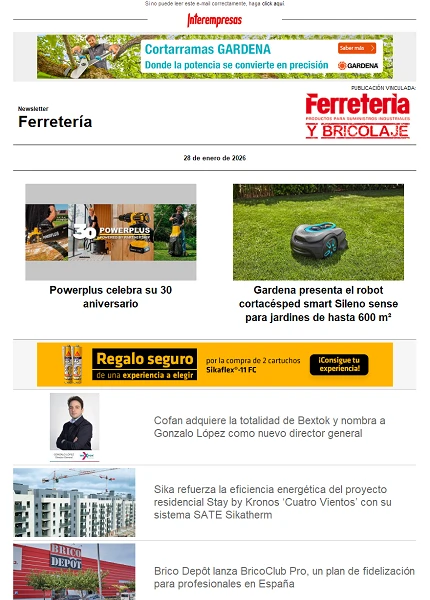 Newsletter Ferretería