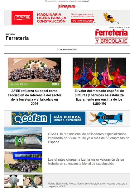 Newsletter Ferretería
