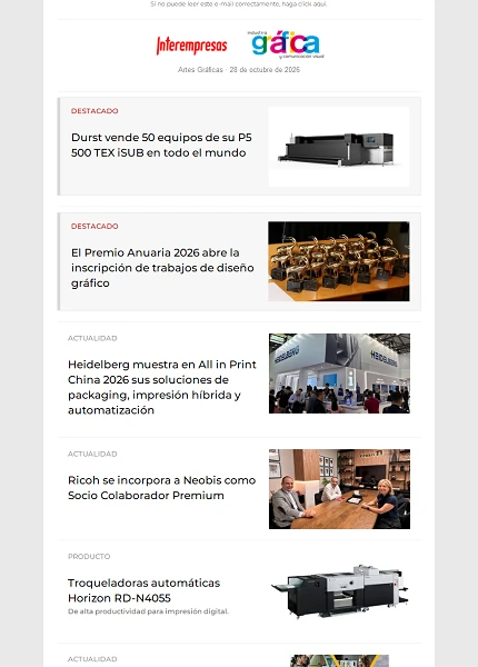 Newsletter Artes Gráficas Newsletter Artes Gráficas