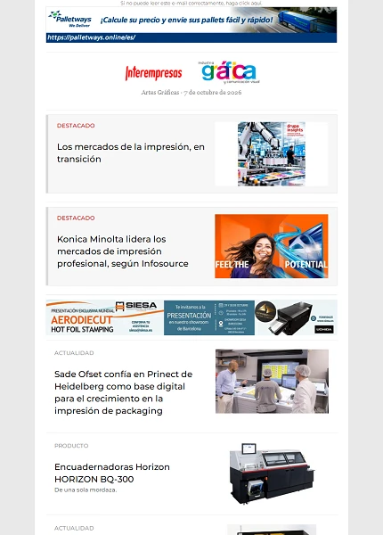 Newsletter Artes Gráficas Newsletter Artes Gráficas