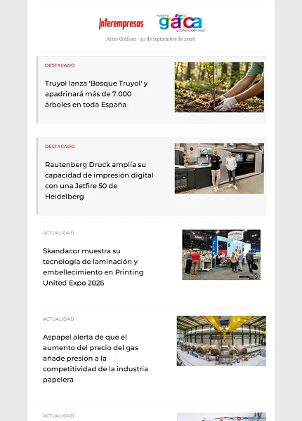 Newsletter Artes Gráficas