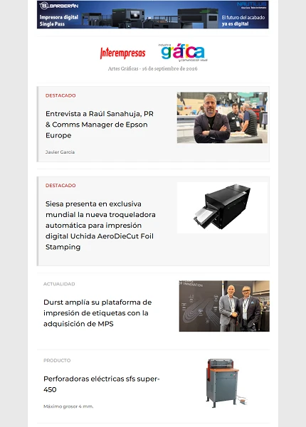 Newsletter Artes Gráficas