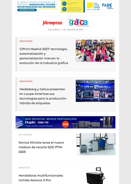 Newsletter Artes Gráficas Newsletter Artes Gráficas