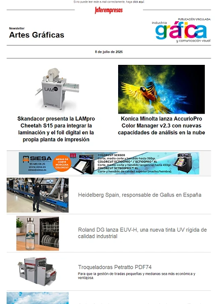 Newsletter Artes Gráficas Newsletter Artes Gráficas