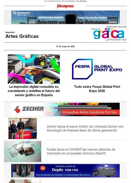 Newsletter Artes Gráficas Newsletter Artes Gráficas