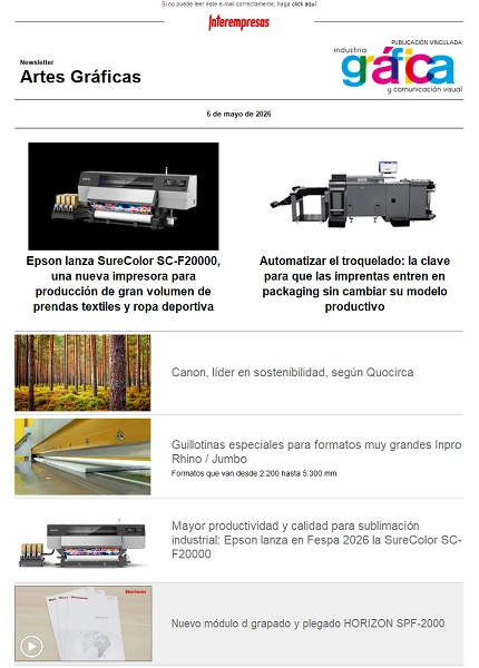 Newsletter Artes Gráficas