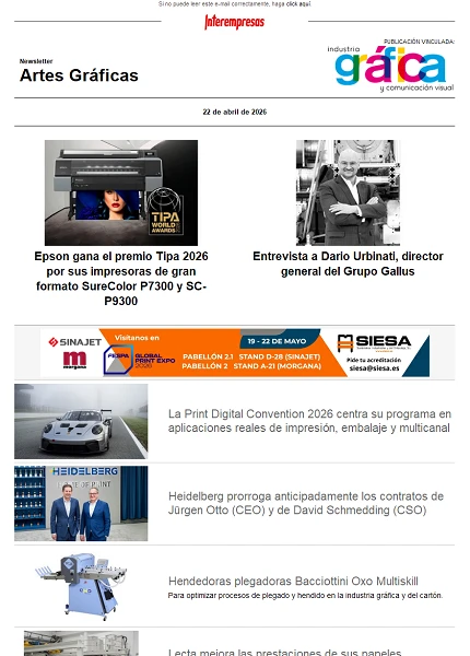 Newsletter Artes Gráficas