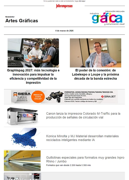 Newsletter Artes Gráficas Newsletter Artes Gráficas