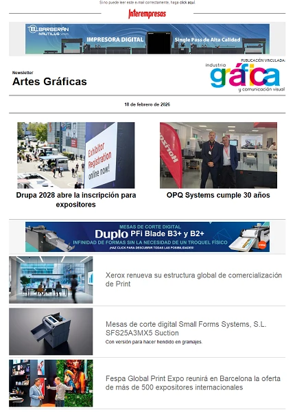 Newsletter Artes Gráficas
