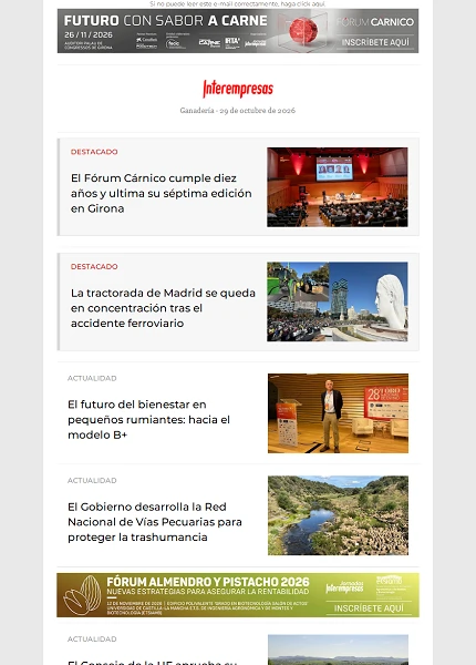 Newsletter Ganadería Newsletter Ganadería