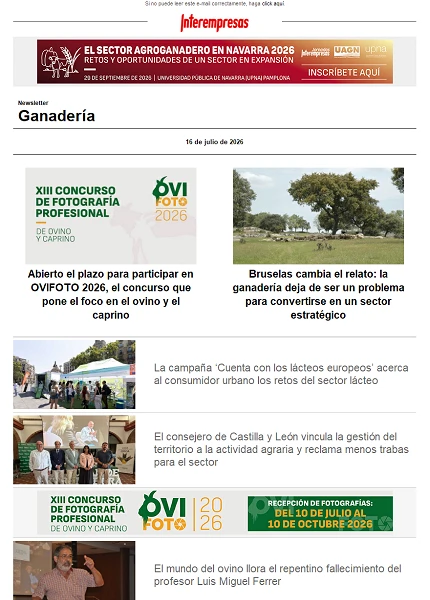 Newsletter Ganadería