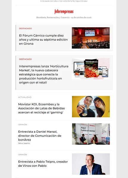 Newsletter Hostelería Newsletter Hostelería