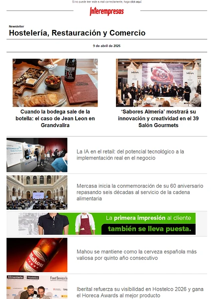 Newsletter Hostelería