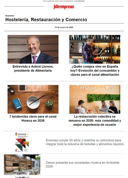 Newsletter Hostelería