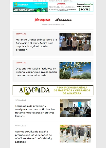Newsletter Aceite Newsletter Aceite