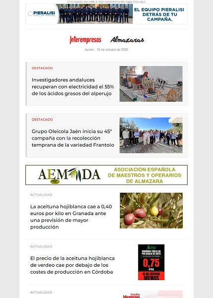 Newsletter Aceite Newsletter Aceite