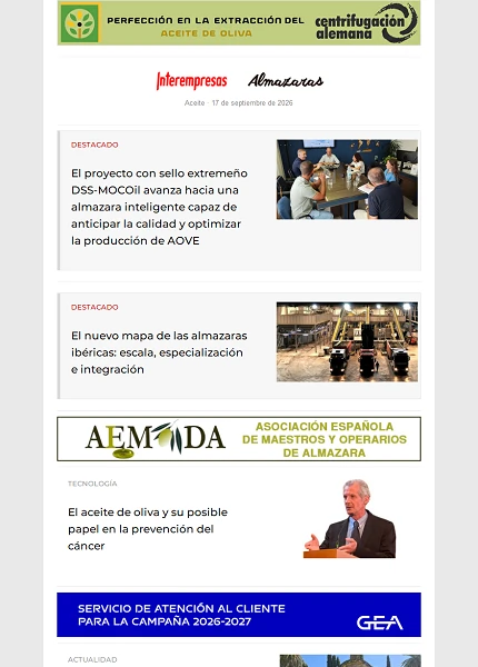 Newsletter Aceite Newsletter Aceite