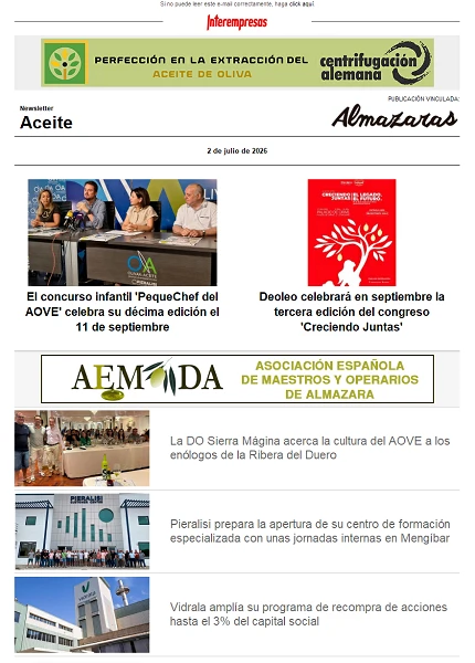 Newsletter Aceite Newsletter Aceite