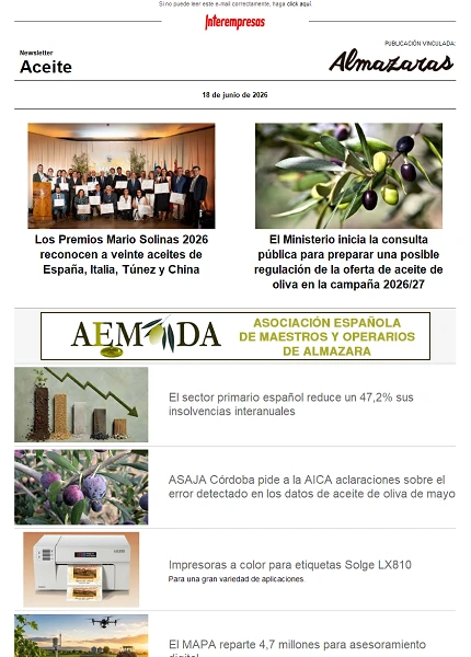 Newsletter Aceite Newsletter Aceite