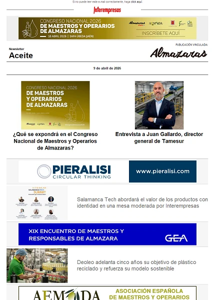Newsletter Aceite