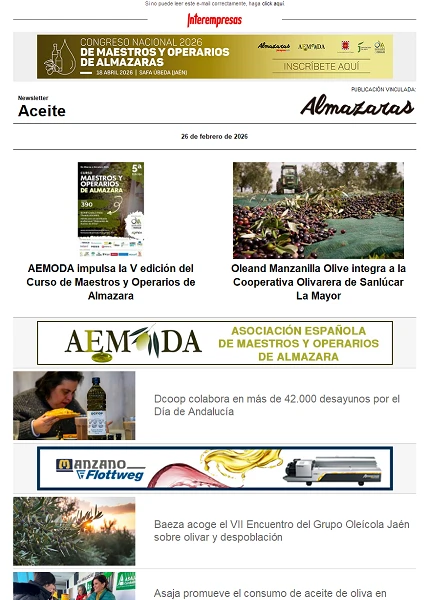 Newsletter Aceite Newsletter Aceite