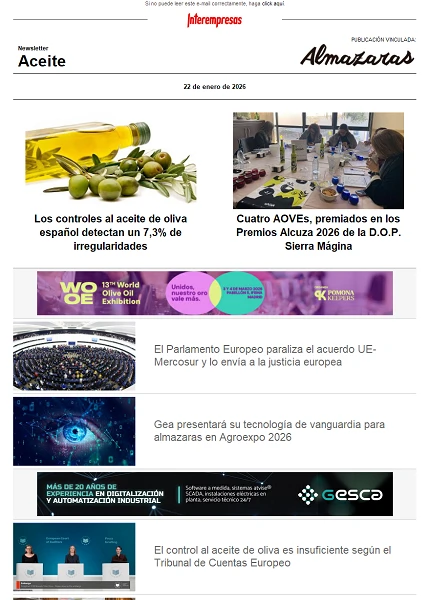 Newsletter Aceite Newsletter Aceite