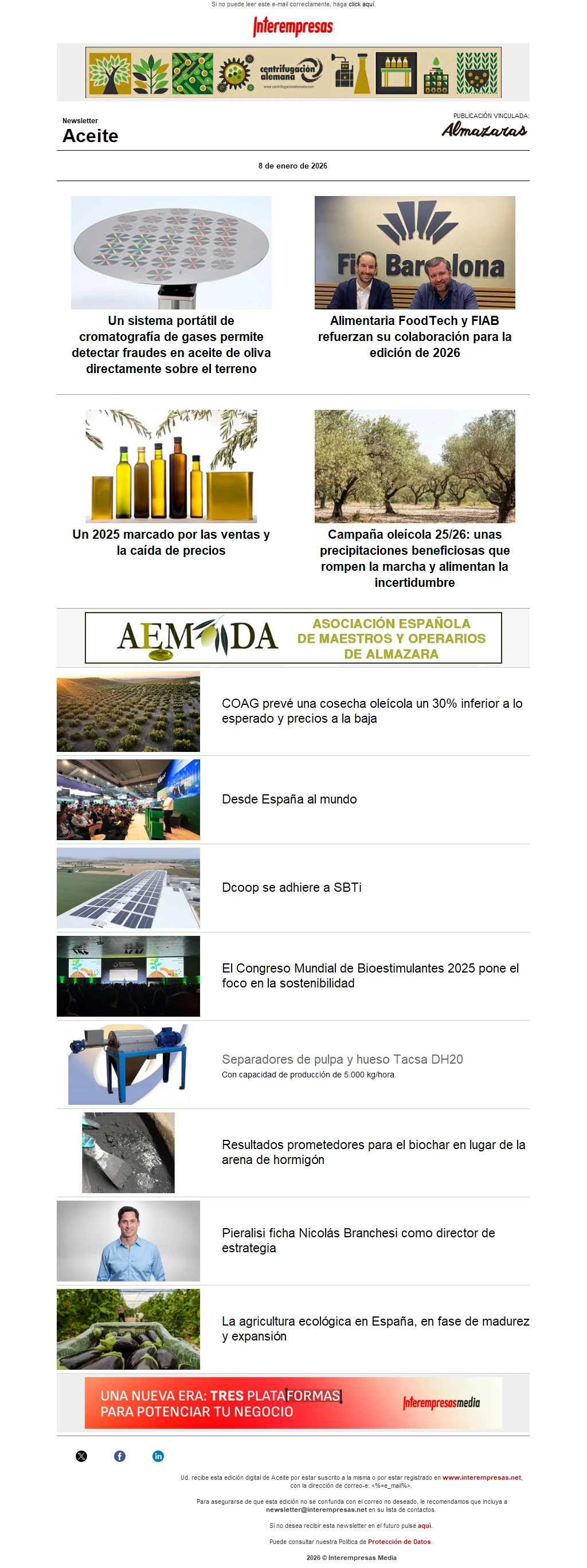 Newsletter Aceite