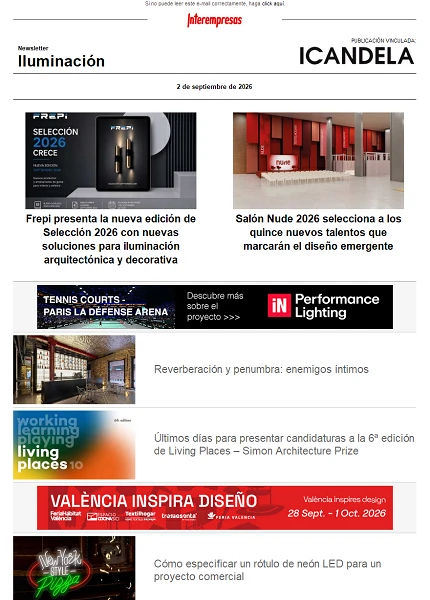 Newsletter Iluminación Newsletter Iluminación