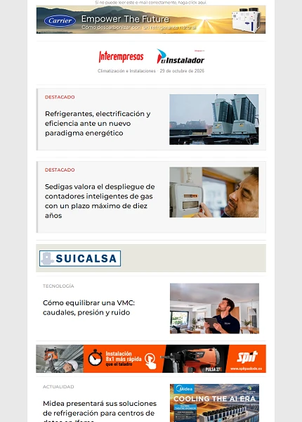 Newsletter Climatización e Instalaciones Newsletter Climatización e Instalaciones